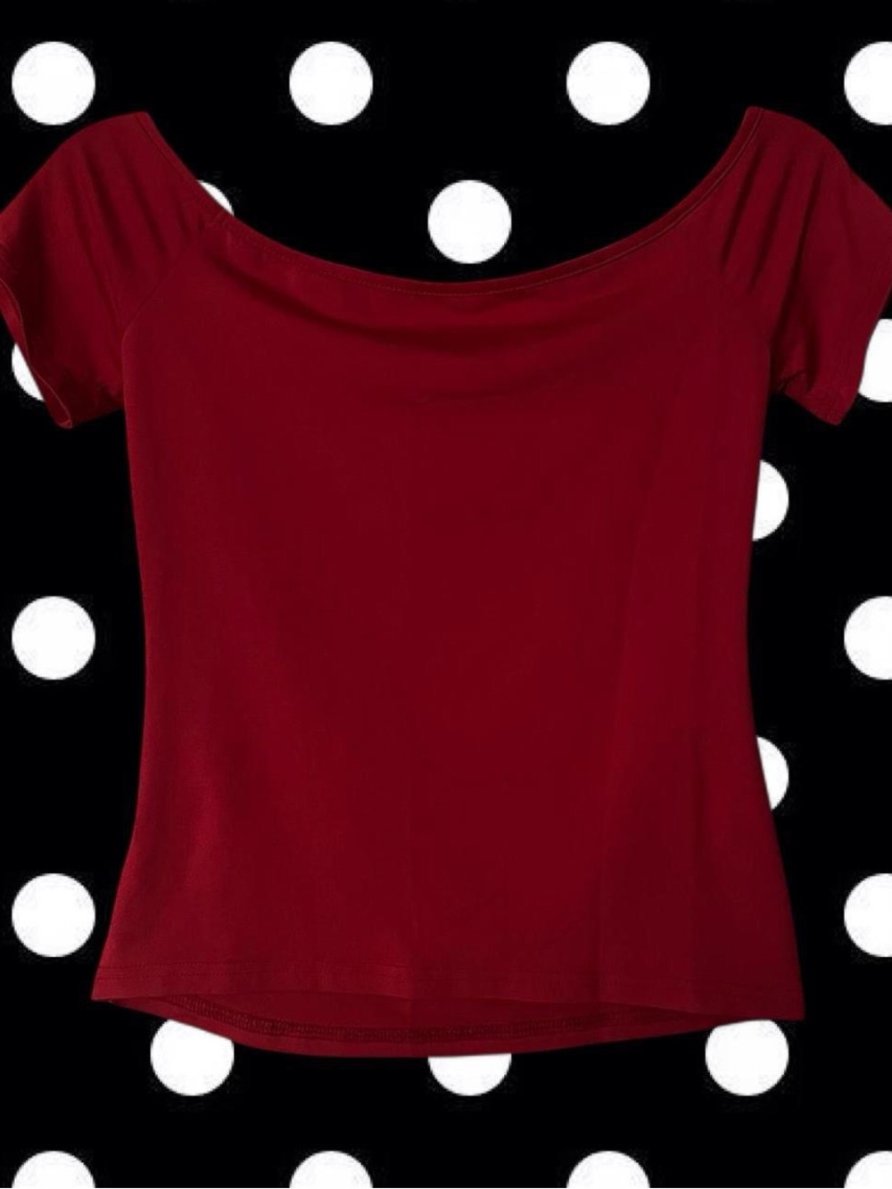 Garage Red Off-Shoulder Tee